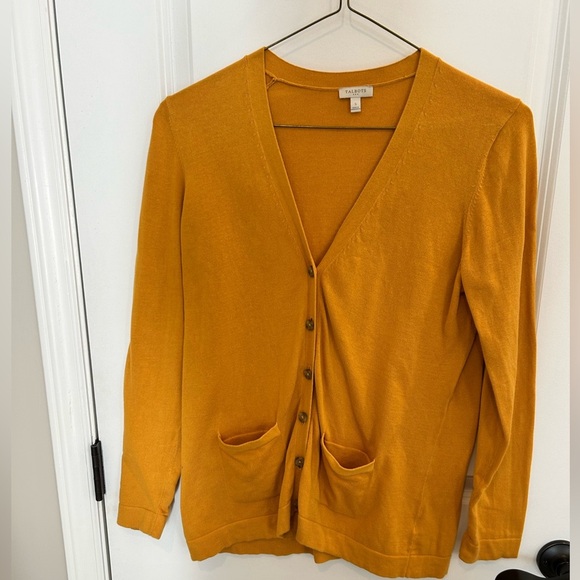 Talbots Women’s Small Mustard Yellow Cardigan Sweater - Picture 1 of 3